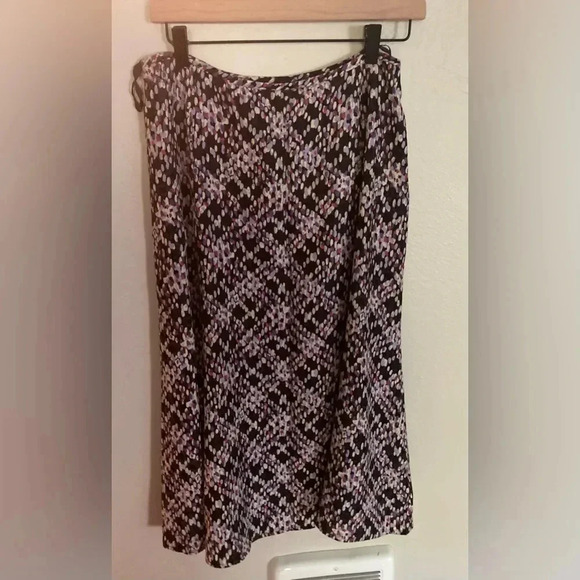 Talbots 100% Silk Patterned Midi Skirt Size 10 Multicolor - Picture 5 of 6